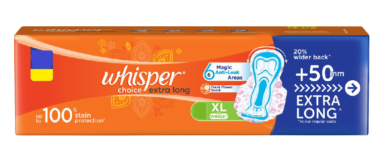 Whisper Choice Extra Long (Xl With Wings) 18 Pads